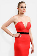 robe bustier rouge chic