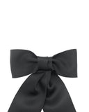 Barrette nœud en satin noir