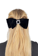 Barrette Double Nœud  pour cheveux En Velours De Soie