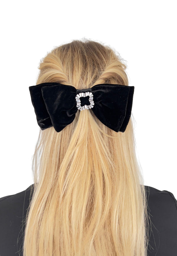 Double Knot Silk Velvet Hair Barrette