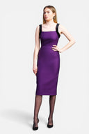 Robe élégante bretelles large violette