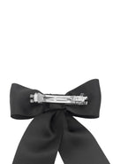 Barrette nœud en satin noir