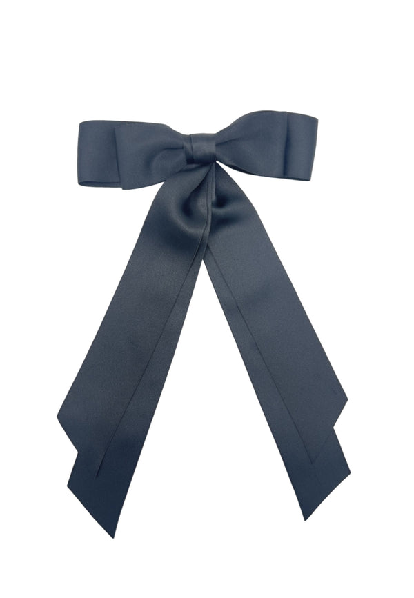 Barrette noeud cheveux satin, barrette Double Noeud Noir En Satin