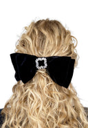 Barrette Double Nœud  pour cheveux En Velours De Soie