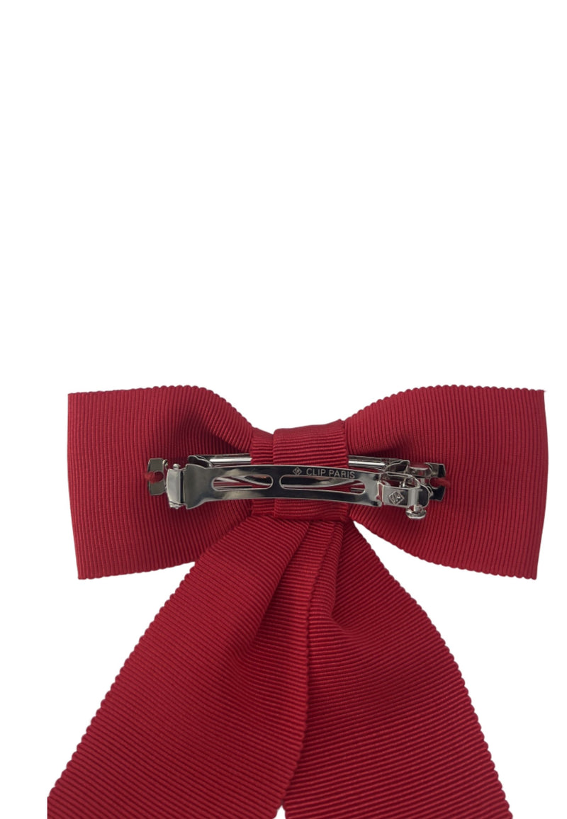 barrette cheveux rouge en gros grain