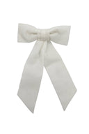 Barrette pour cheveux en velours, barrette noeud blanc