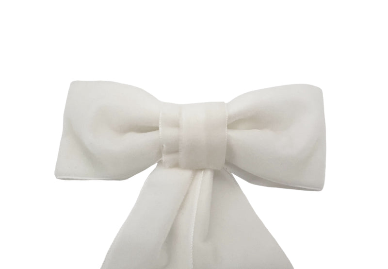 Barrette pour cheveux en velours, barrette noeud blanc
