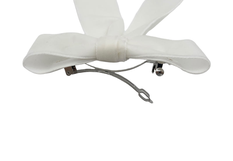Barrette pour cheveux en velours, barrette noeud blanc