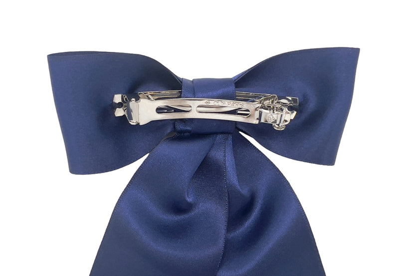 Barrette pour cheveux en satin, barrette bleue