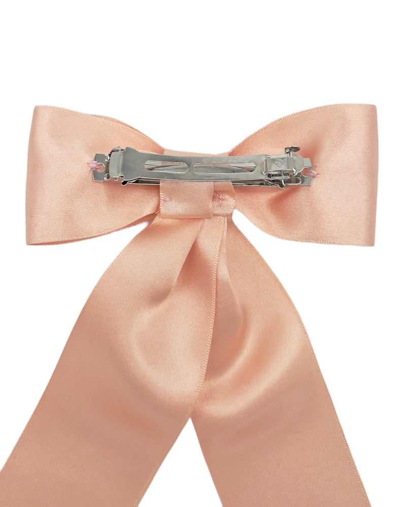 Barrette pour cheveux en satin, barrette noeud rose