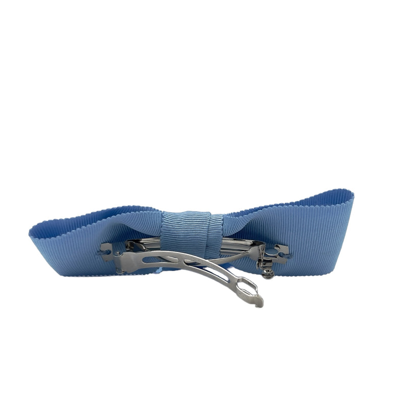 Barrette pour cheveux en gros grain, barrette noeud bleu