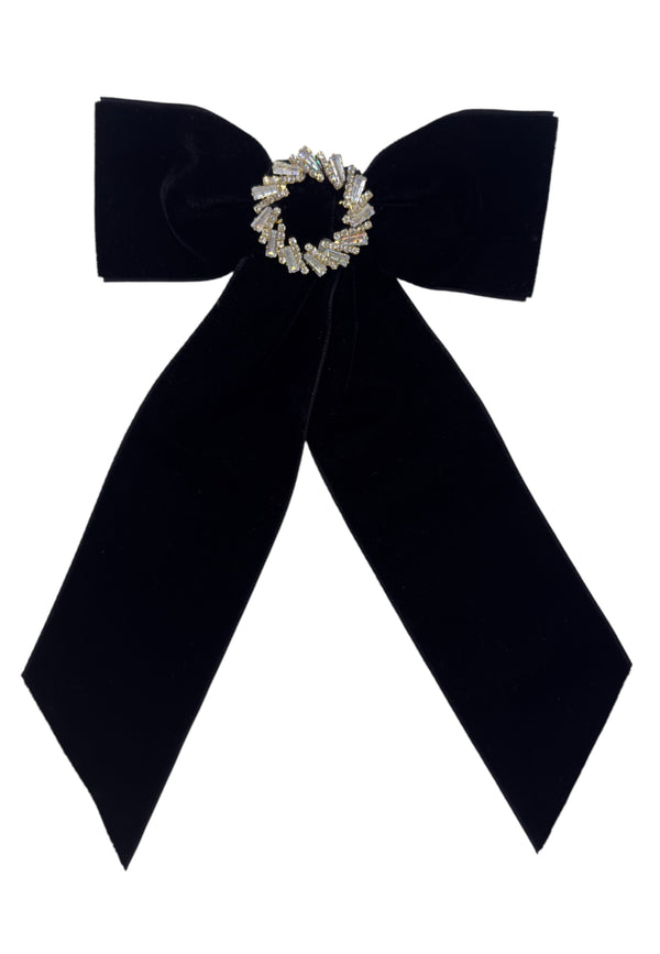 Velvet Hair Bow Barrette