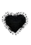 broche coeur plumetis noir