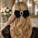 Noeud cheveux en velours noir 