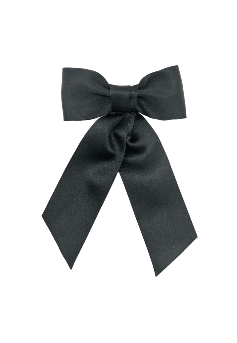 noeud cheveux en satin noire