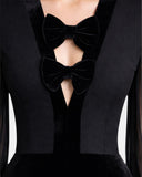 Robe En Velours Noeuds