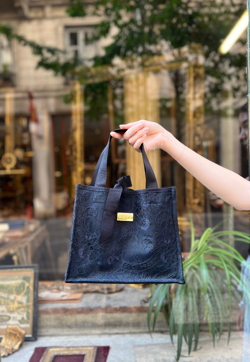 sac à main en dentelle , sac cabas en dentelle 