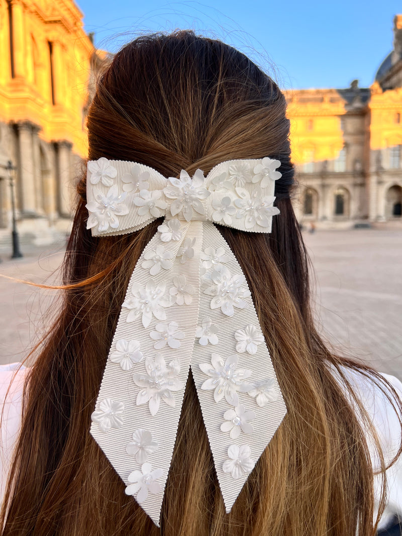 BARRETTE NOEUD FLEURS